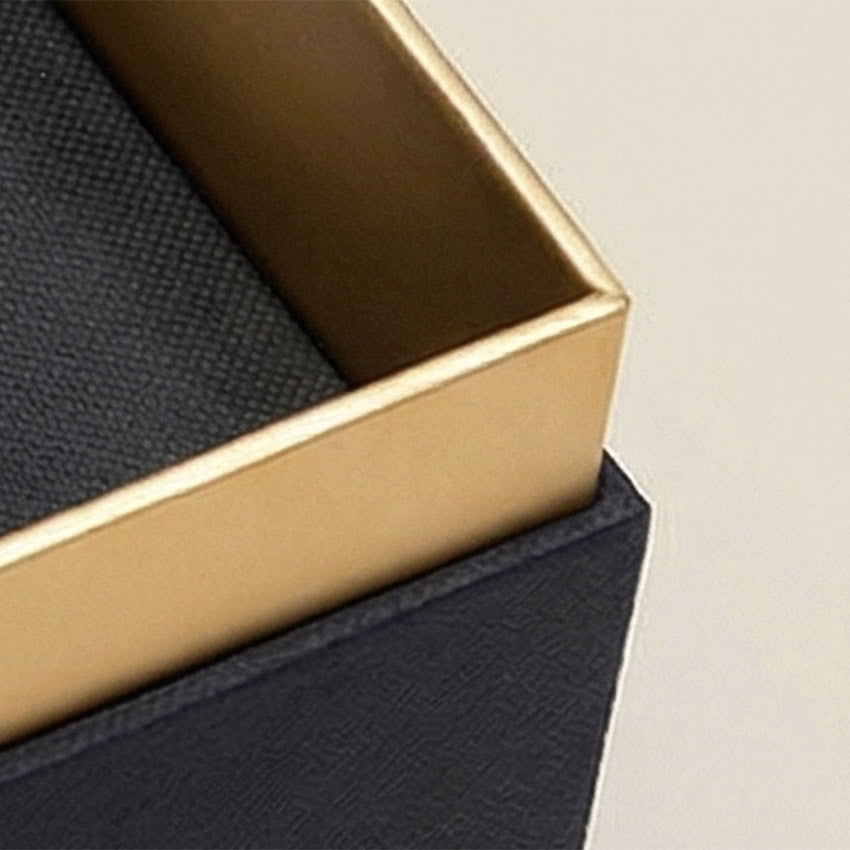High -End Flip Top Rigid Box / Interlocking Nest + Jar Label - For Caviar Jar