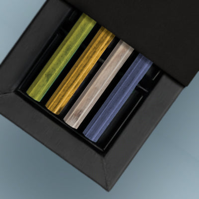 Bulky Cutout Sleeve and Drawer Box + Interlocking folded cardboard nest - For Scented Crayons