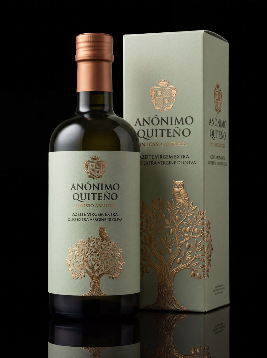 Bulky Tuck End Box with Label - For high-end extra virgin olive oil (EVOO)