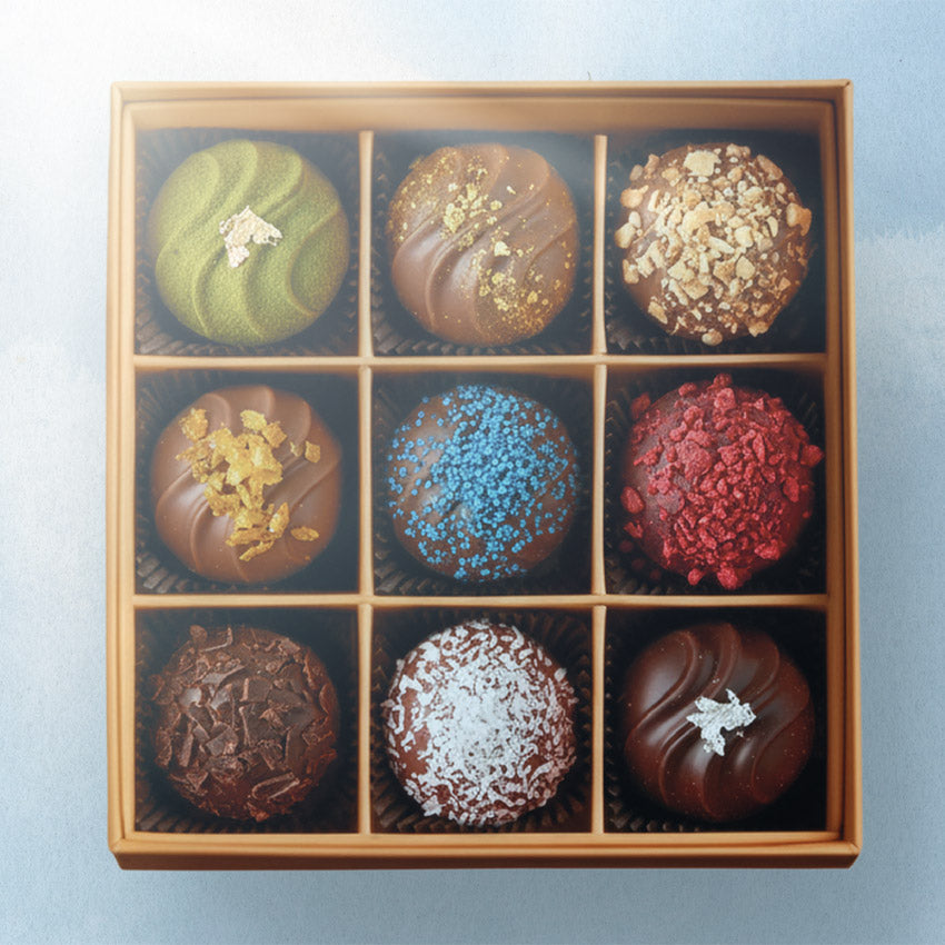 Double Wall Lid Box + Cardboard criss-cross insert&nbsp; - For 9 Praline