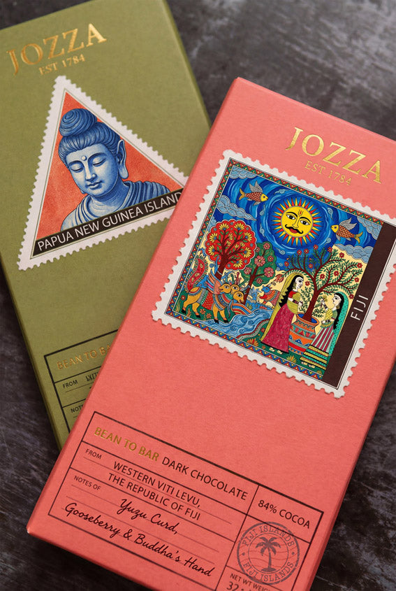 Single-Origin Chocolate - Box + Stamp Label - with double tape seal