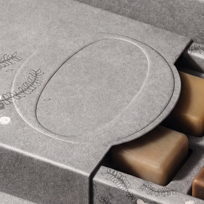 Sleeve and Tray Box + Interlocking Cutout Nest - For Ultra-luxury / Hotel soaps